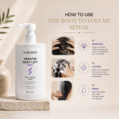 S-Secrets Keratin Root Lift Shampoo | Premium Non-Toxic, Volume, Thickness and Strength | All Hair Types