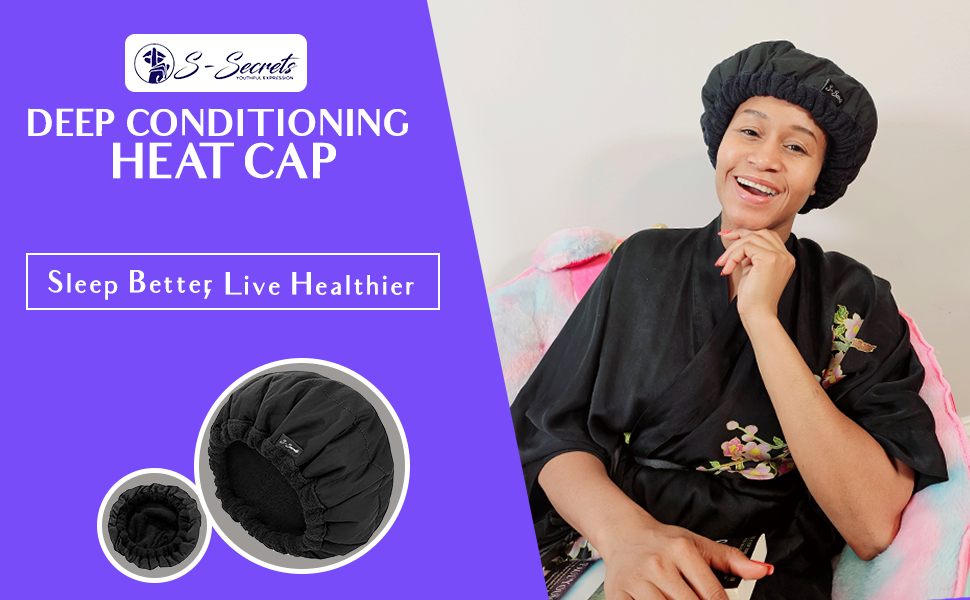 Heat Cap For Deep Conditioning - Microwave Heated Hair Cap With Flaxseed Cordless Hair Steamer With 17 Accessories