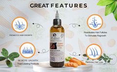 Carrot Scalp Stimulator Hair Growth Oil 2oz, Herbs, Biotin, Essential oils For All Hair Types