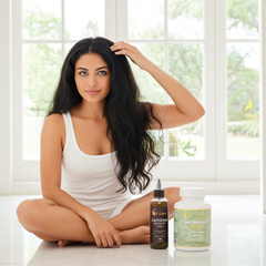 S-Secrets Caffeine Hair Growth Oil and Biotin 5000mcg Bundle for thicker, stronger hair and scalp support