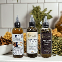 S-Secrets Ultimate Hair Growth Bundle - 3 Bottles x 4oz (12oz total) with Biotin, Ayuverdic Herbs, Essential oils, Saw Palmetto, Scalp Stimulator Oil