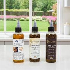 S-Secrets Ultimate Hair Growth Bundle - 3 Bottles x 2oz (6oz total) with Biotin, Ayuverdic Herbs, Essential oils, Saw Palmetto, Scalp Stimulator Oil