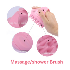S-Secrets Scalp Massager Shampoo Brush with Soft Silicone Bristles for Hair Growth and Scalp Care, Shower Hair Brush Head Massager Scalp Scrubber Exfoliator for Dandruff, Men, Women Kids, Pink