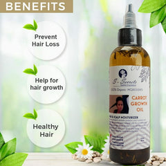 Carrot Hair Growth Oil 4oz, Herbs, Biotin, Essential oils For All Hair Types