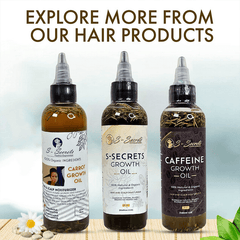S-Secrets Ultimate Hair Growth Pack Biotin, Ayuverdic Herbs, Essential oils, Saw Palmetto, Scalp & Hair Strengthening oil for All Hair Types 3 4oz Bottle Each Total 12 oz