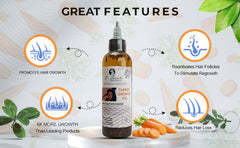 Carrot Scalp Stimulator Hair Growth Oil 2oz, Herbs, Biotin, Essential oils For All Hair Types
