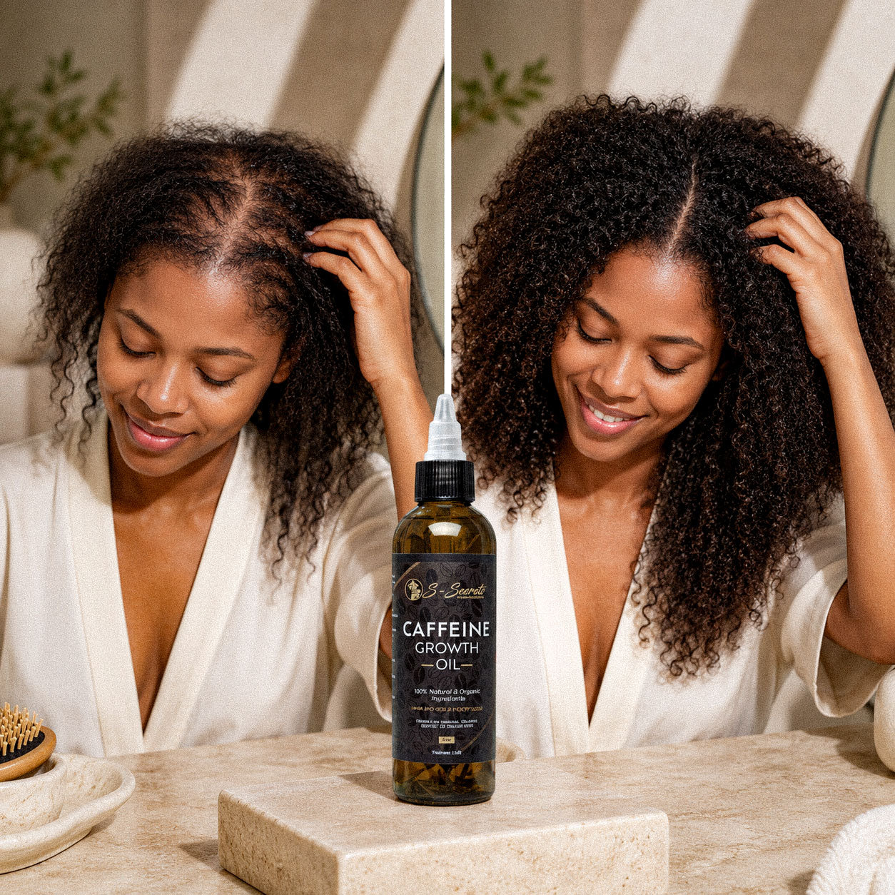 Caffeine + Scalp Stimulator Oil Bundle – DHT Blocker | S-Secrets