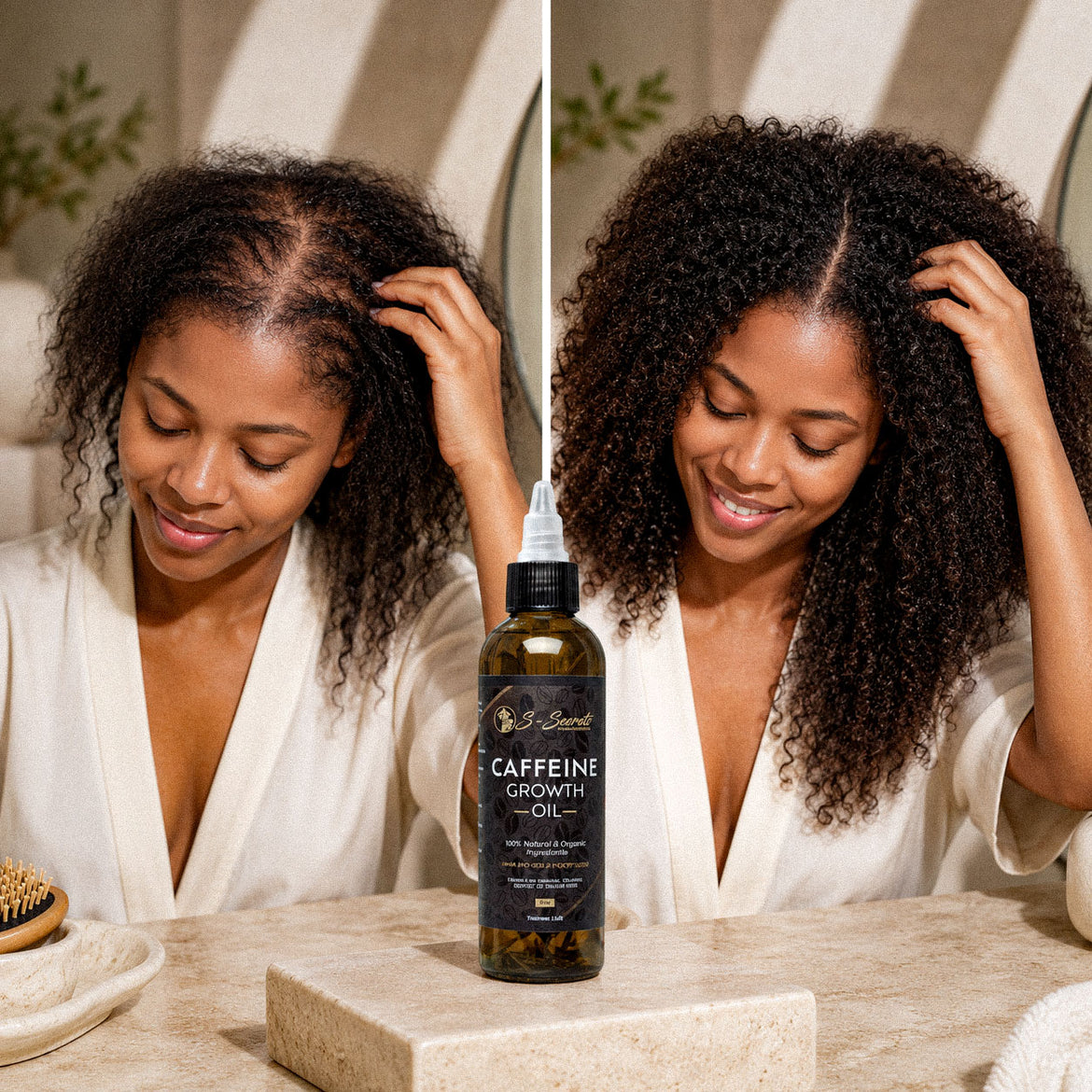 Caffeine + Scalp Stimulator Oil Bundle – DHT Blocker | S-Secrets