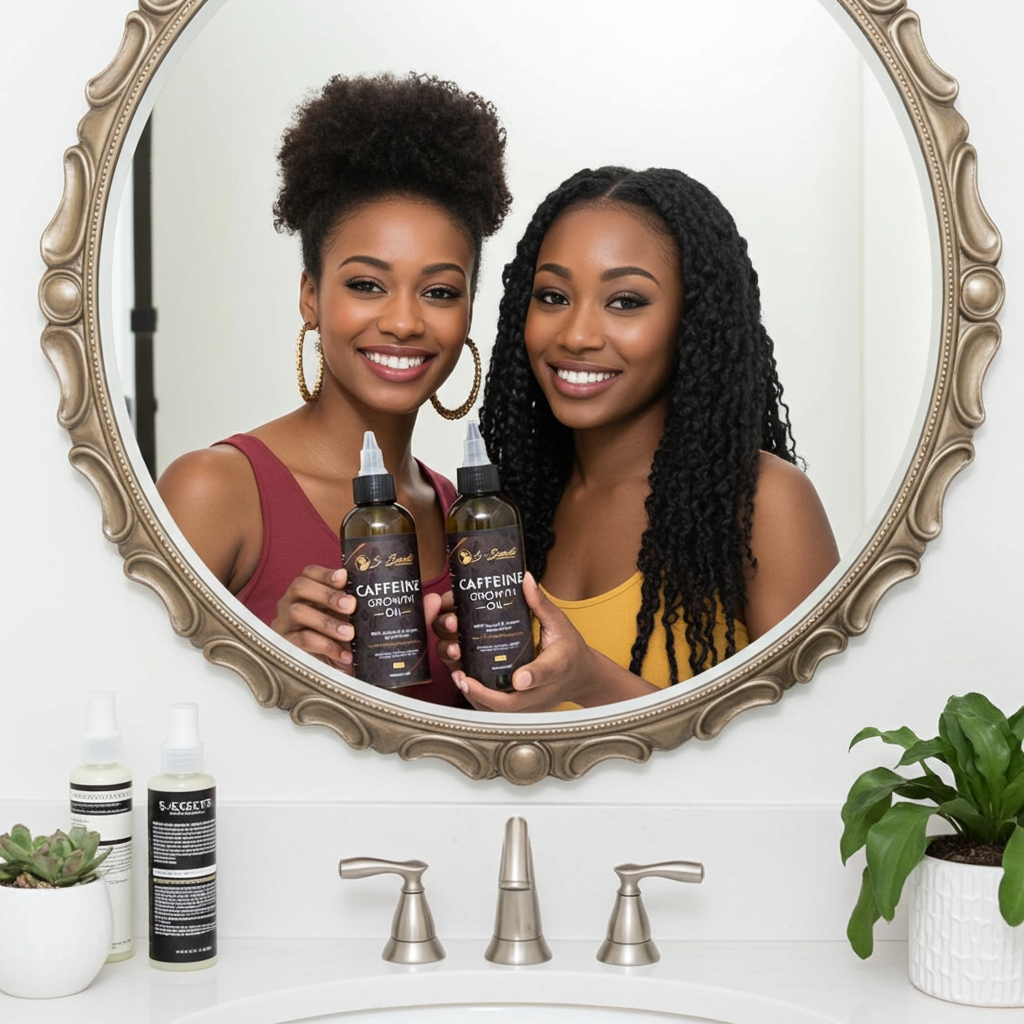 Caffeine Scalp Stimulator Hair Growth Oil 4oz, Herbs, Biotin, Essential oils For All Hair Types