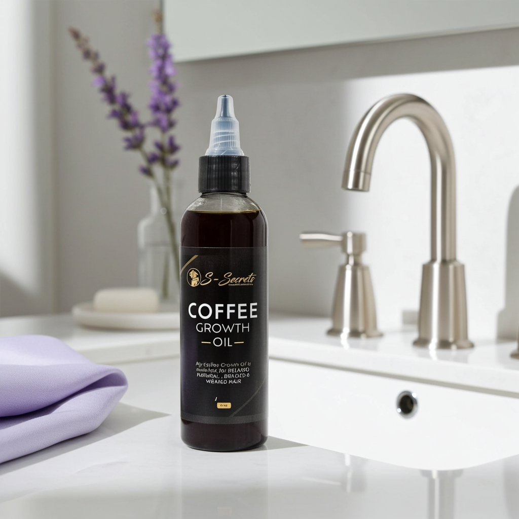 Coffee Scalp Stimulator Hair Growth Oil 4oz, Herbs, Biotin, Essential oils, Potent Formula for All Hair Types