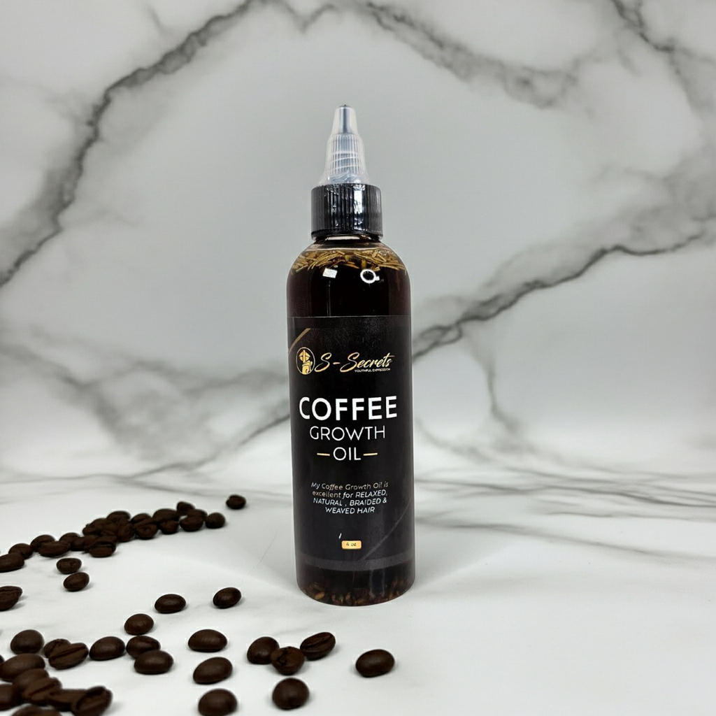 Coffee Scalp Stimulator Hair Growth Oil 4oz, Herbs, Biotin, Essential oils, Potent Formula for All Hair Types