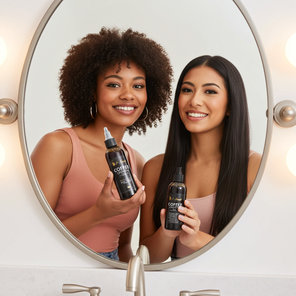 Coffee Scalp Stimulator Hair Growth Oil 4oz, Herbs, Biotin, Essential oils, Potent Formula for All Hair Types