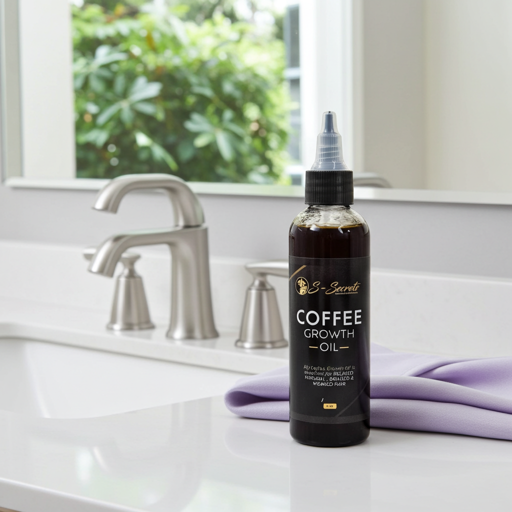 Coffee Scalp Stimulator Hair Growth Oil 4oz, Herbs, Biotin, Essential oils, Potent Formula for All Hair Types