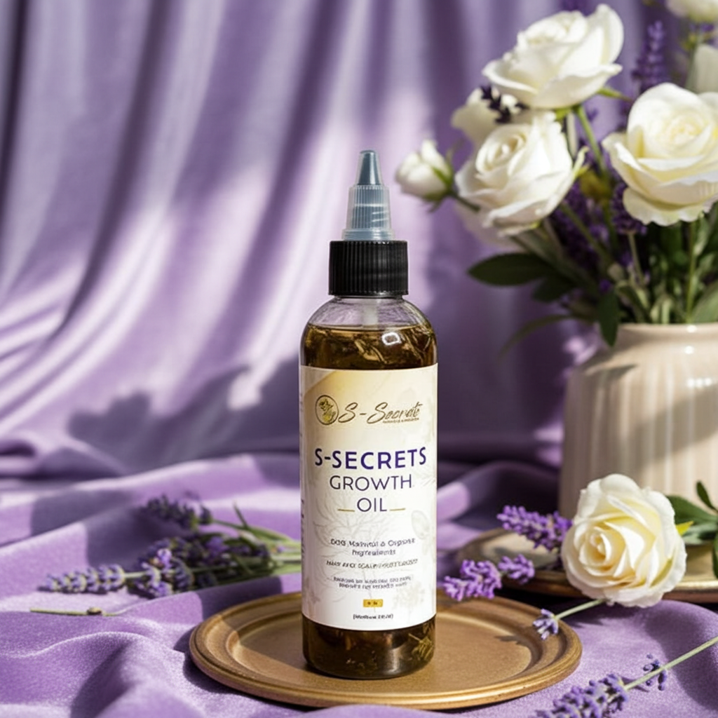 S-Secrets Scalp Stimulator Hair Growth Oil 2oz, Herbs, Biotin, essential oils For All Hair Types