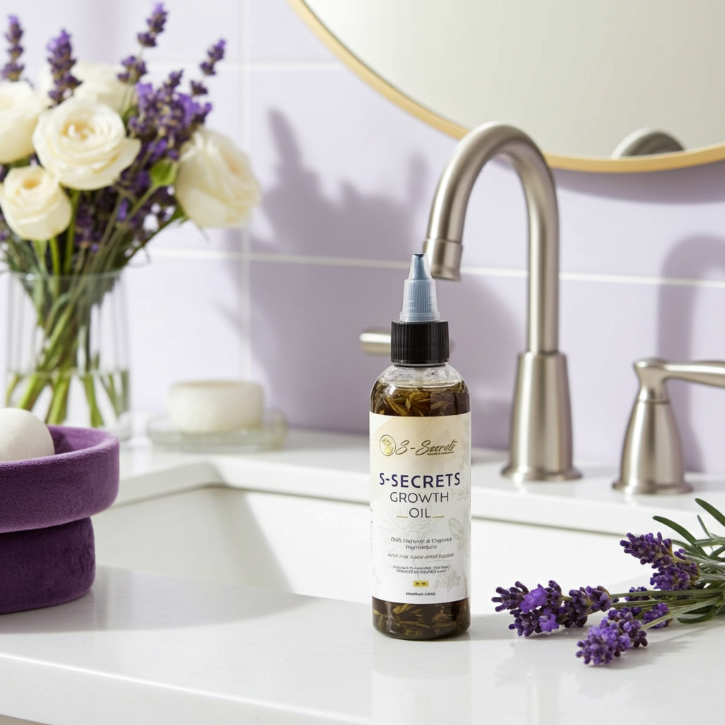 S-Secrets Scalp Stimulator Hair Growth Oil 2oz, Herbs, Biotin, essential oils For All Hair Types