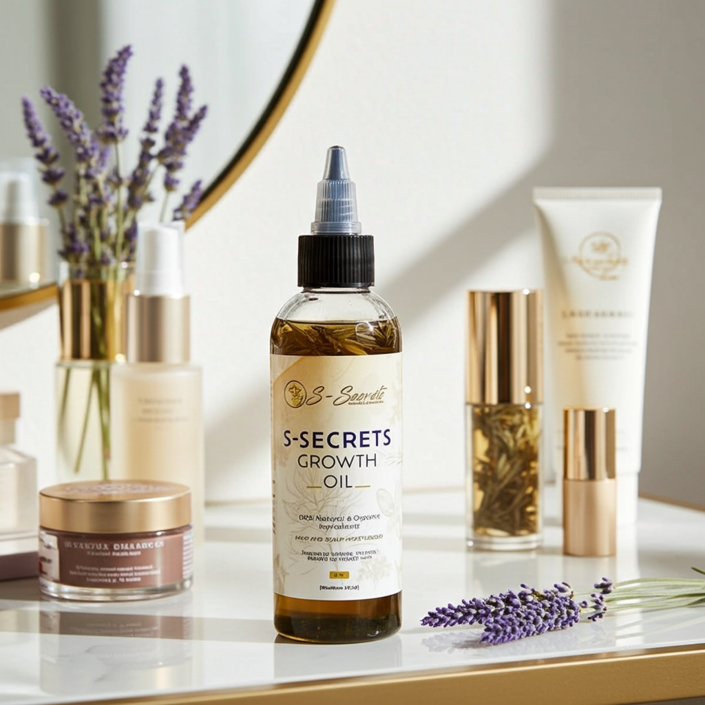 S-Secrets Scalp Stimulator Hair Growth Oil 2oz, Herbs, Biotin, essential oils For All Hair Types