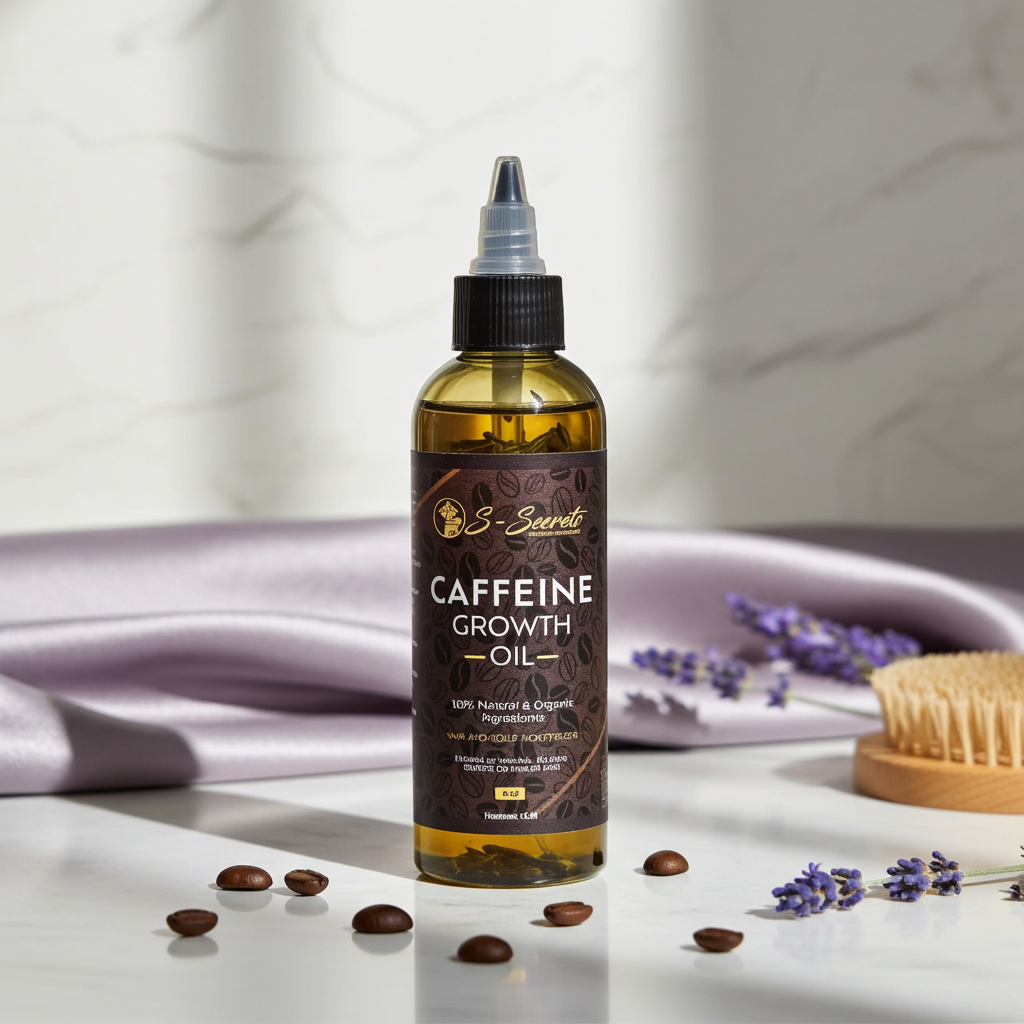 Caffeine Scalp Stimulator Hair Growth Oil 4oz, Herbs, Biotin, Essential oils For All Hair Types