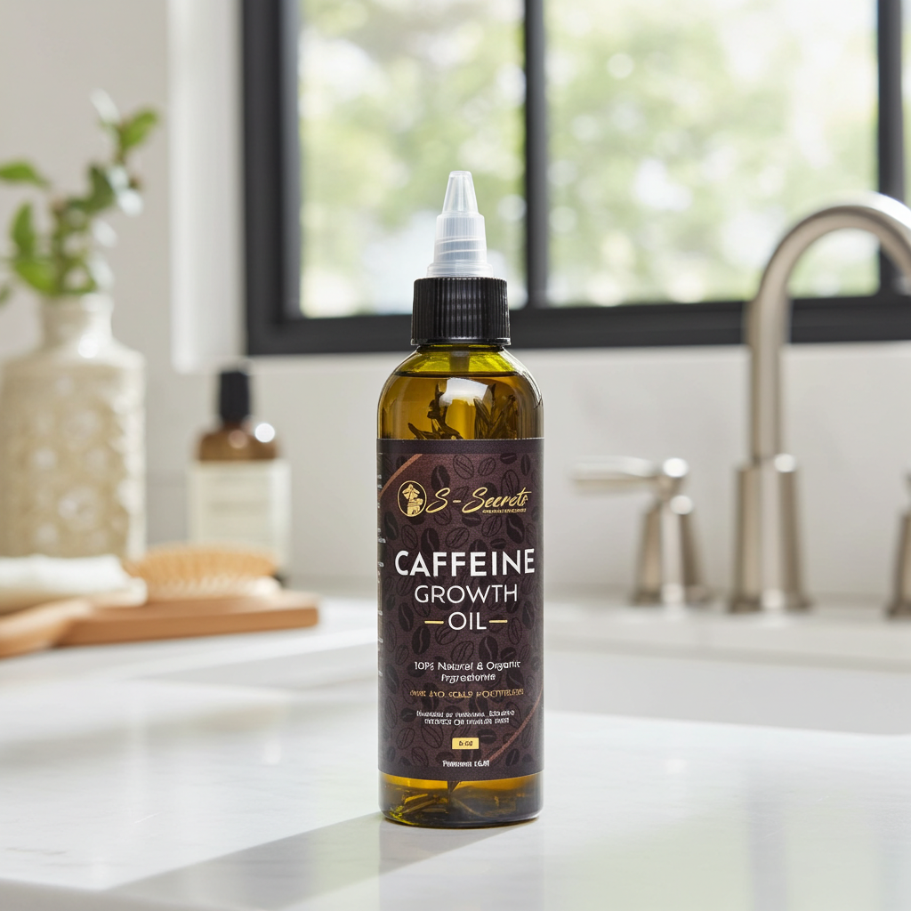 Caffeine Scalp Stimulator Hair Growth Oil 4oz, Herbs, Biotin, Essential oils For All Hair Types