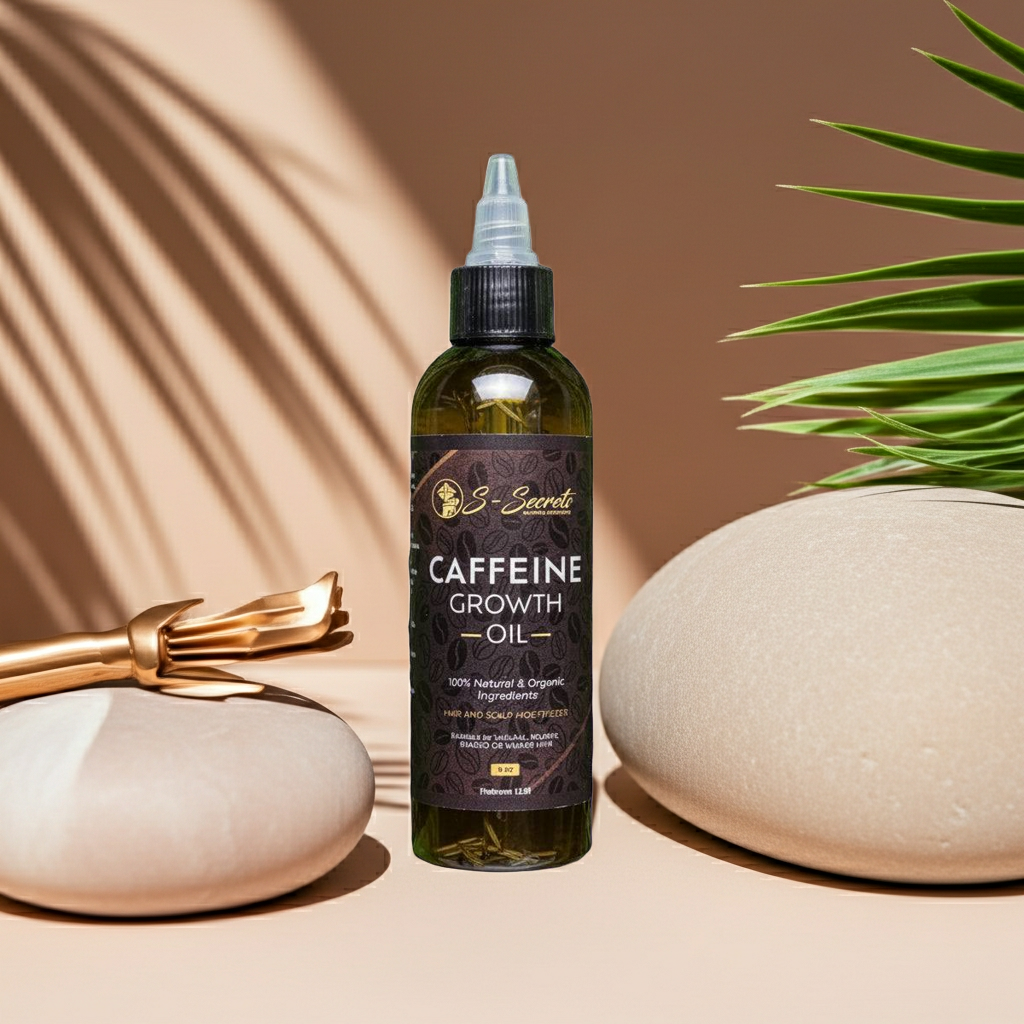 Caffeine Scalp Stimulator Hair Growth Oil 4oz, Herbs, Biotin, Essential oils For All Hair Types