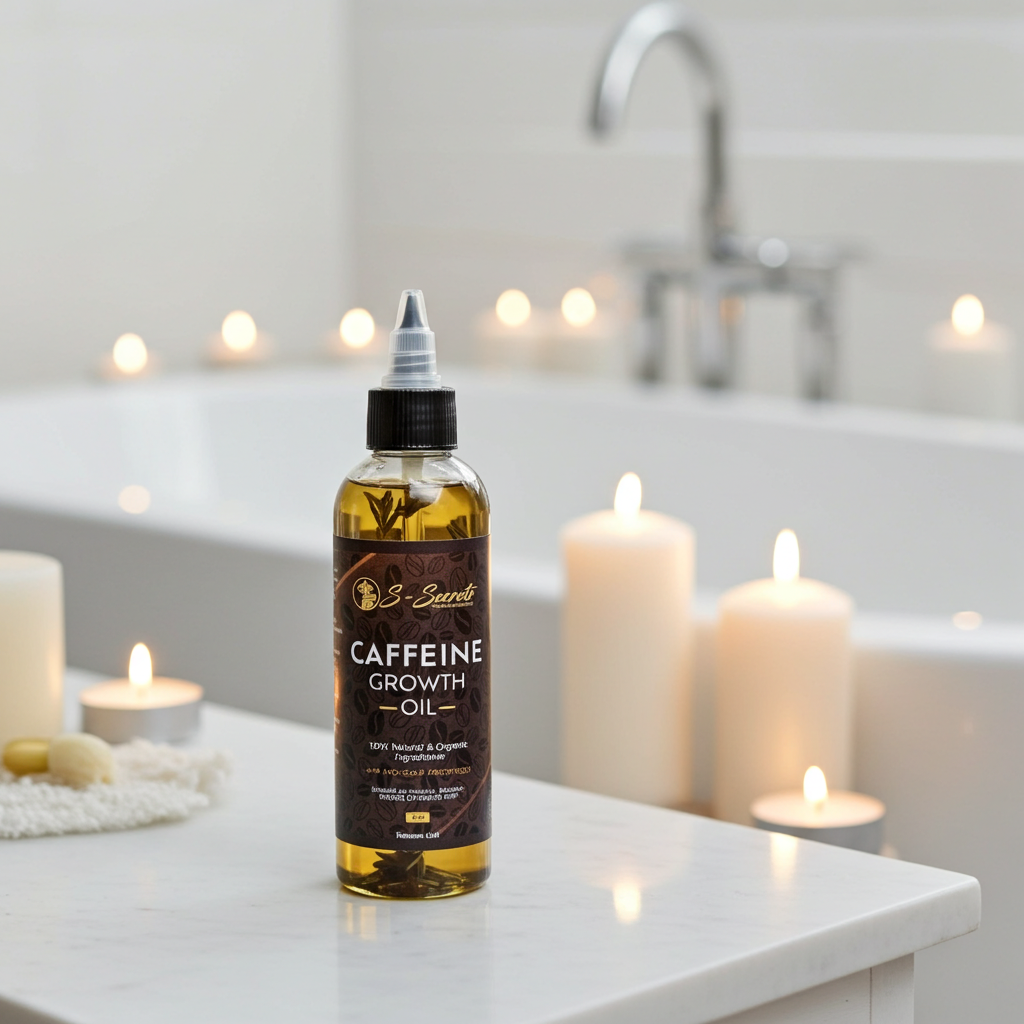 Caffeine Scalp Stimulator Hair Growth Oil 4oz, Herbs, Biotin, Essential oils For All Hair Types