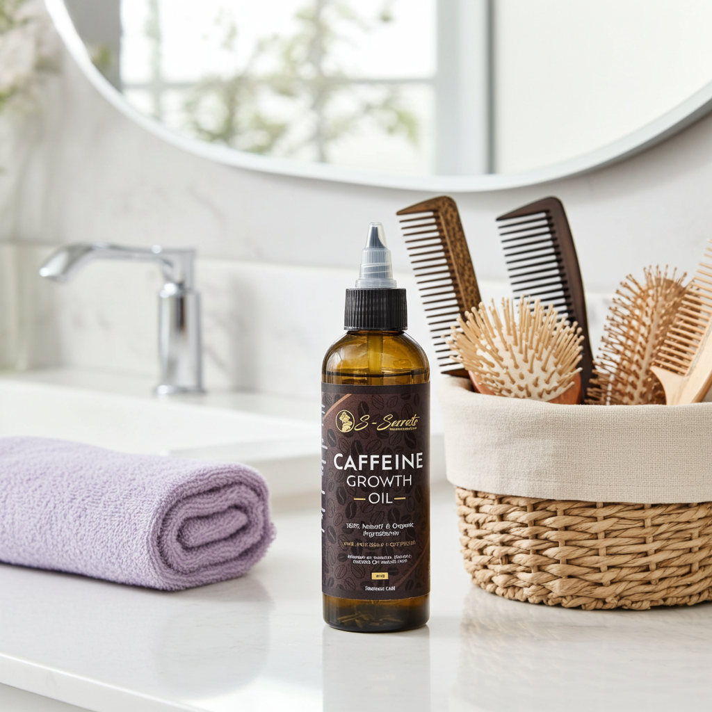 Caffeine Scalp Stimulator Hair Growth Oil 4oz, Herbs, Biotin, Essential oils For All Hair Types