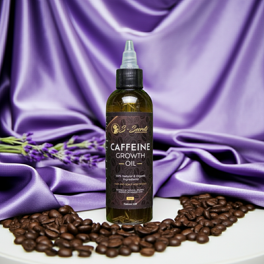 Caffeine Scalp Stimulator Hair Growth Oil 4oz, Herbs, Biotin, Essential oils For All Hair Types