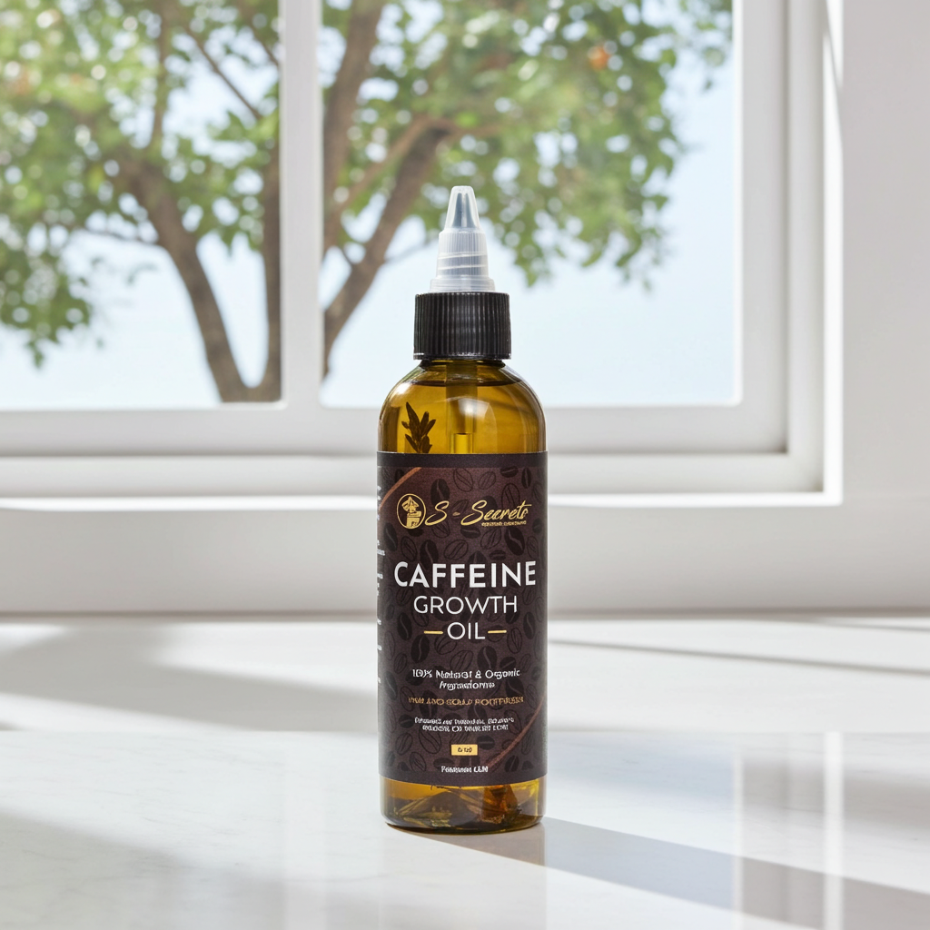 Caffeine Scalp Stimulator Hair Growth Oil 4oz, Herbs, Biotin, Essential oils For All Hair Types