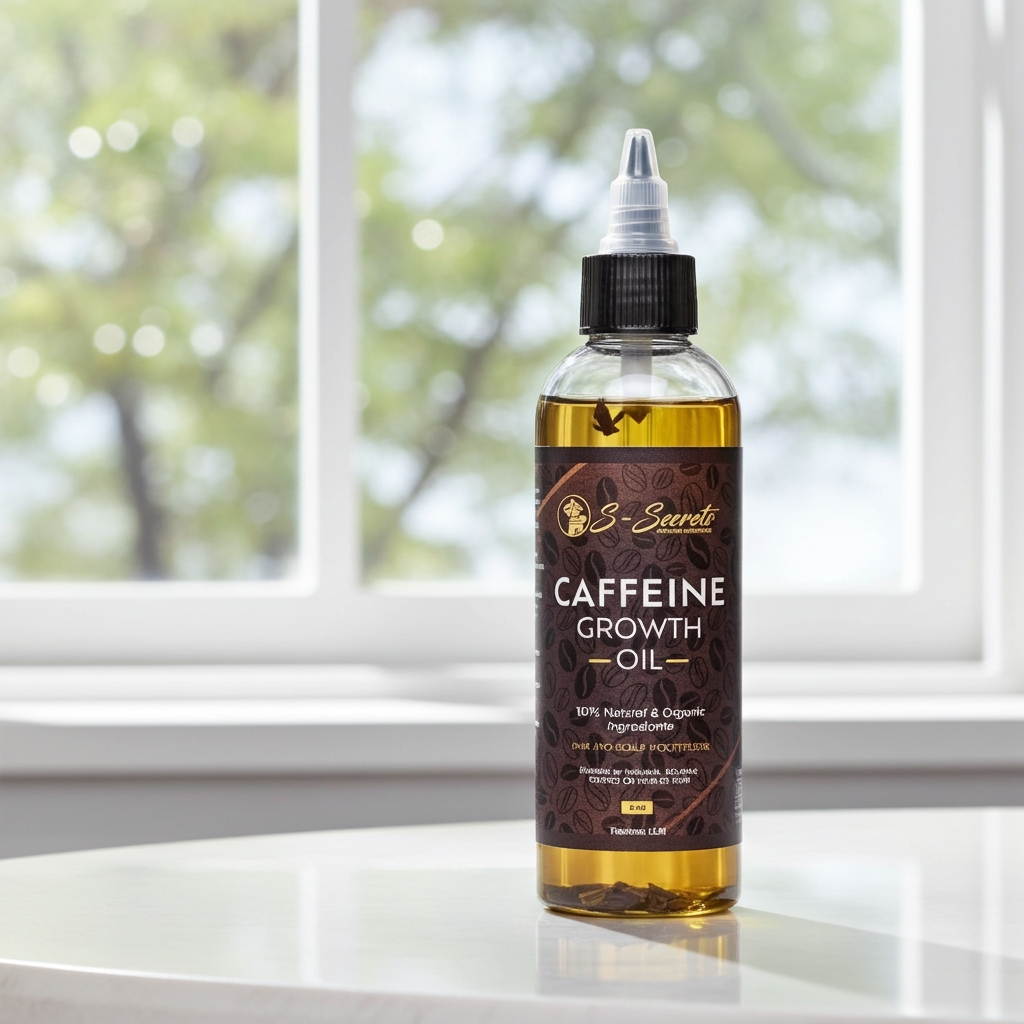 Caffeine Scalp Stimulator Hair Growth Oil 4oz, Herbs, Biotin, Essential oils For All Hair Types