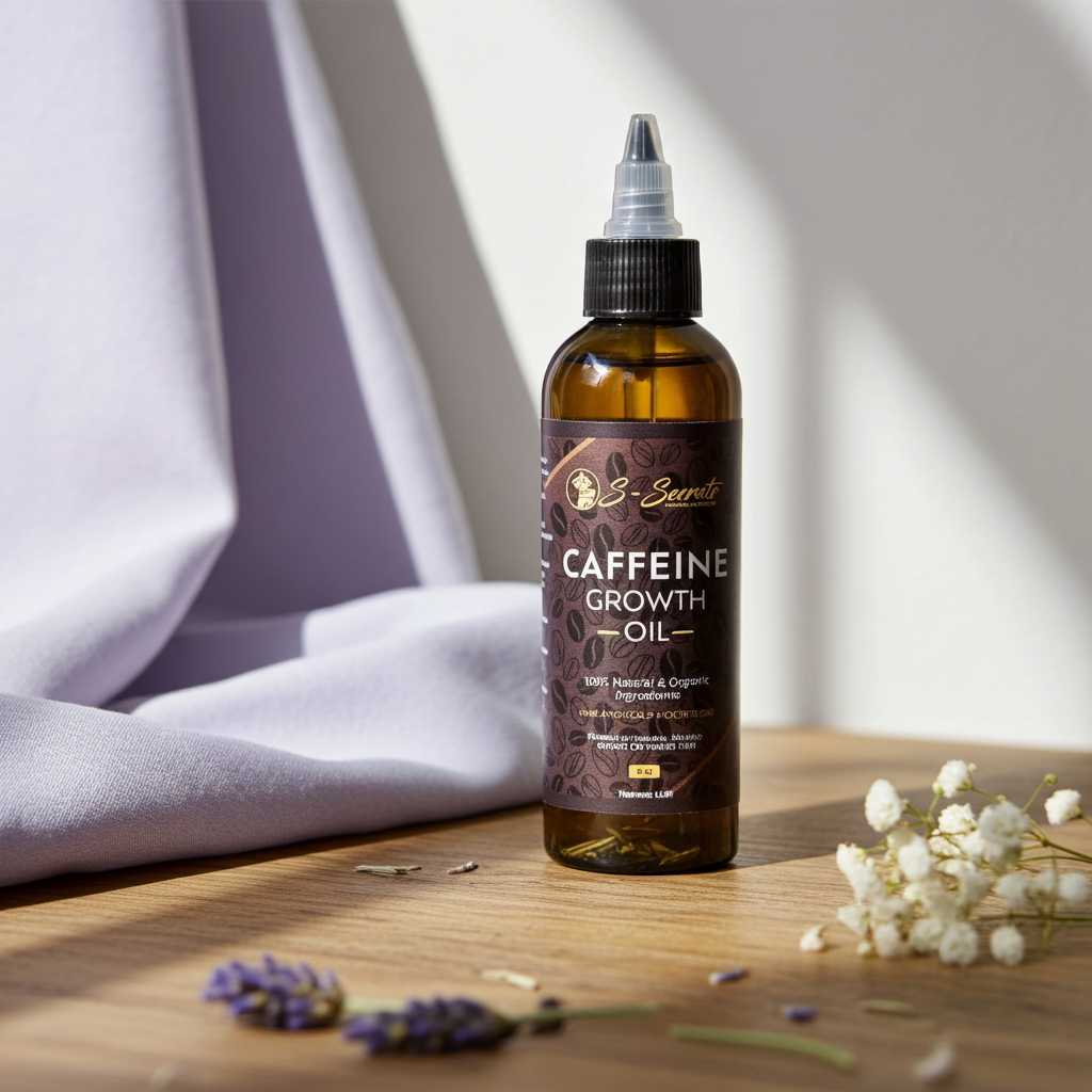 Caffeine Scalp Stimulator Hair Growth Oil 4oz, Herbs, Biotin, Essential oils For All Hair Types