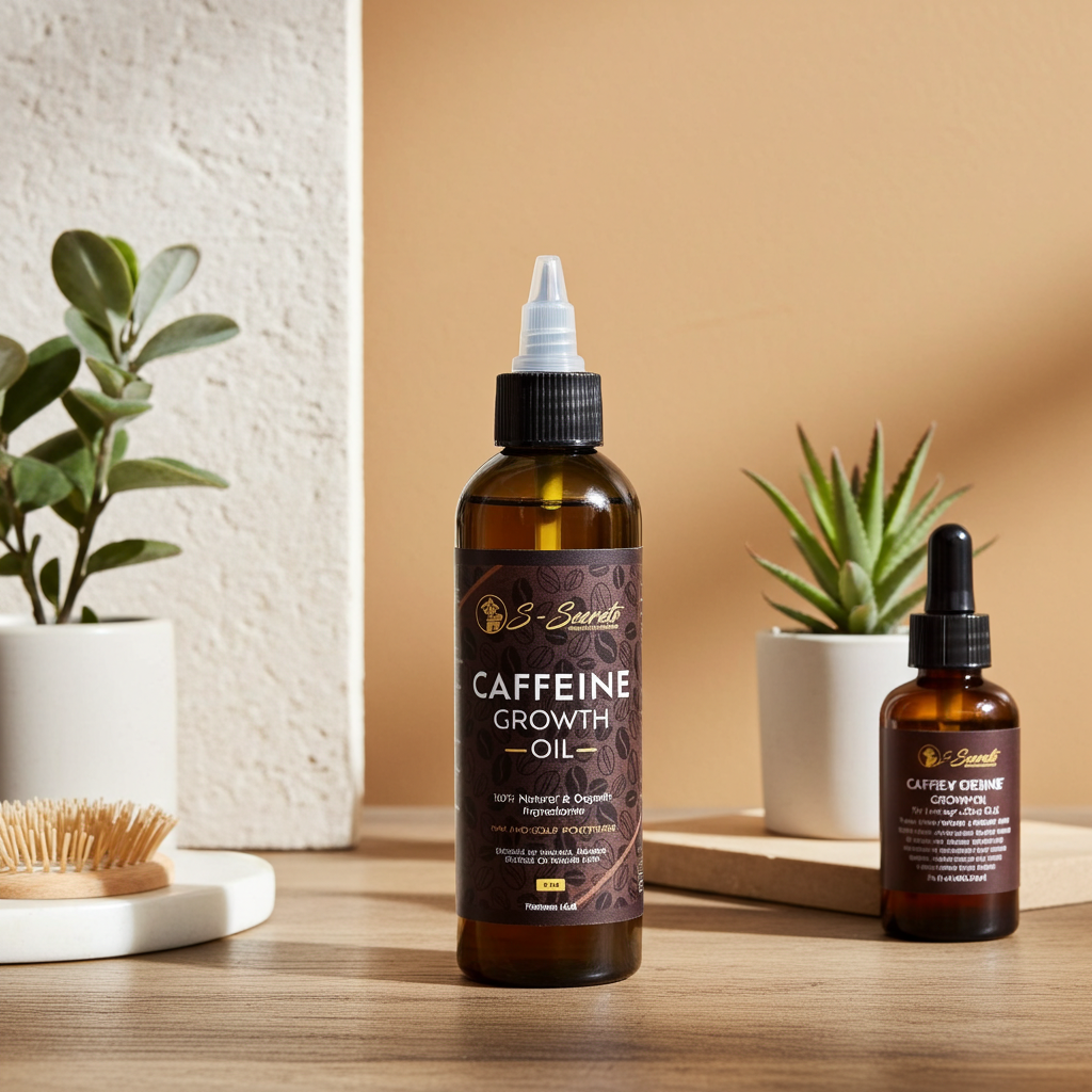 Caffeine Scalp Stimulator Hair Growth Oil 4oz, Herbs, Biotin, Essential oils For All Hair Types