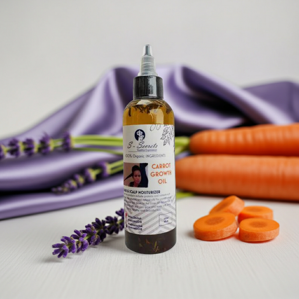 Carrot Scalp Stimulator Hair Growth Oil 2oz, Herbs, Biotin, Essential oils For All Hair Types