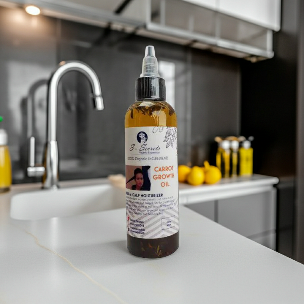 Carrot Scalp Stimulator Hair Growth Oil 2oz, Herbs, Biotin, Essential oils For All Hair Types