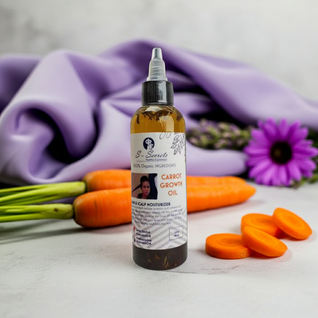 Carrot Scalp Stimulator Hair Growth Oil 2oz, Herbs, Biotin, Essential oils For All Hair Types