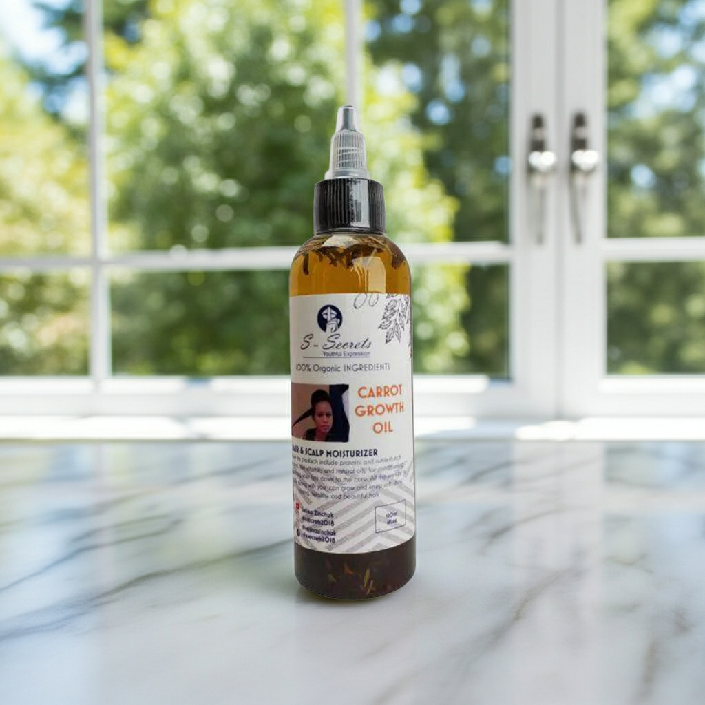 Carrot Scalp Stimulator Hair Growth Oil 2oz, Herbs, Biotin, Essential oils For All Hair Types