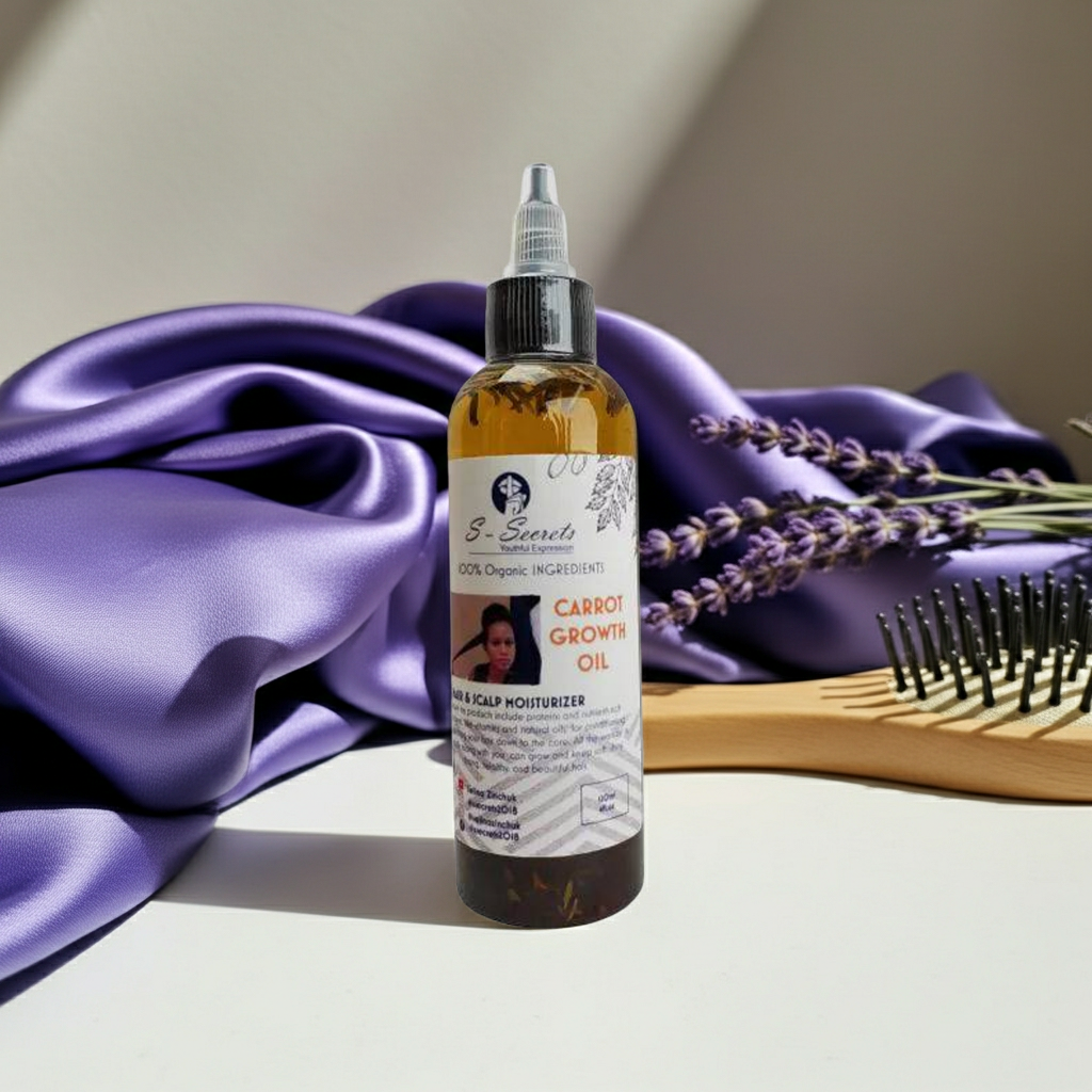 Carrot Scalp Stimulator Hair Growth Oil 2oz, Herbs, Biotin, Essential oils For All Hair Types