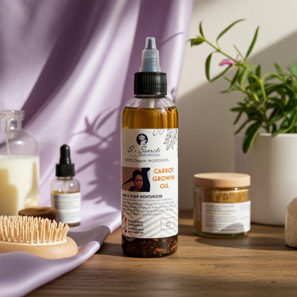 Carrot Scalp Stimulator Hair Growth Oil 2oz, Herbs, Biotin, Essential oils For All Hair Types