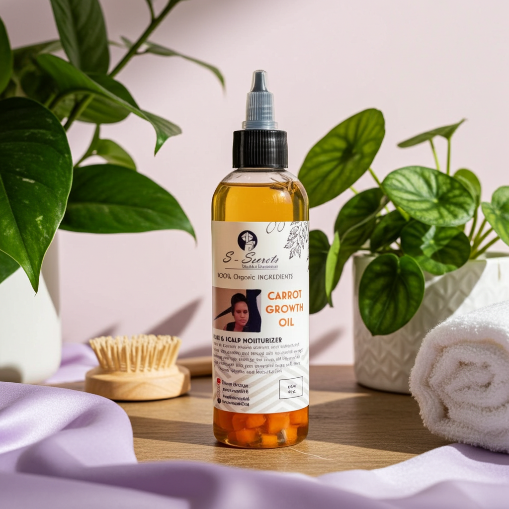 Carrot Scalp Stimulator Hair Growth Oil 2oz, Herbs, Biotin, Essential oils For All Hair Types