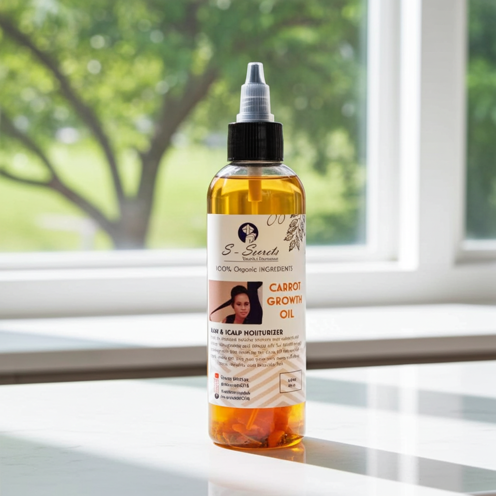 Carrot Scalp Stimulator Hair Growth Oil 2oz, Herbs, Biotin, Essential oils For All Hair Types