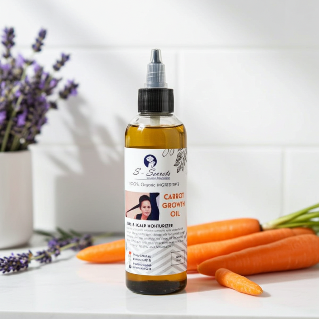 Carrot Scalp Stimulator Hair Growth Oil 2oz, Herbs, Biotin, Essential oils For All Hair Types