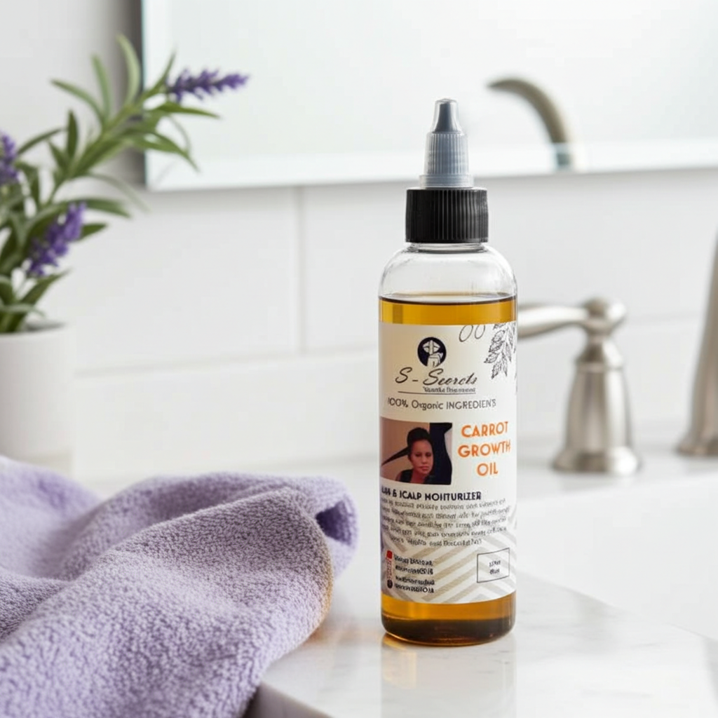 Carrot Scalp Stimulator Hair Growth Oil 2oz, Herbs, Biotin, Essential oils For All Hair Types