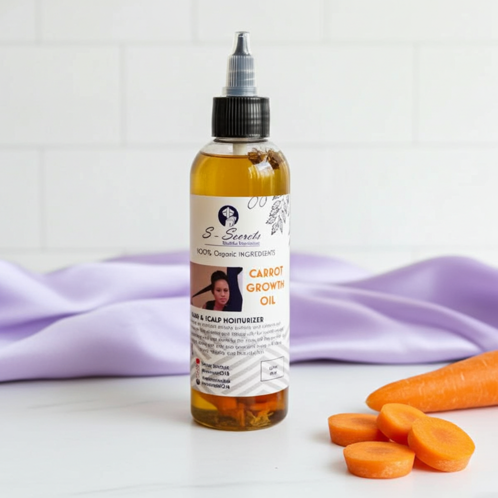 Carrot Scalp Stimulator Hair Growth Oil 2oz, Herbs, Biotin, Essential oils For All Hair Types