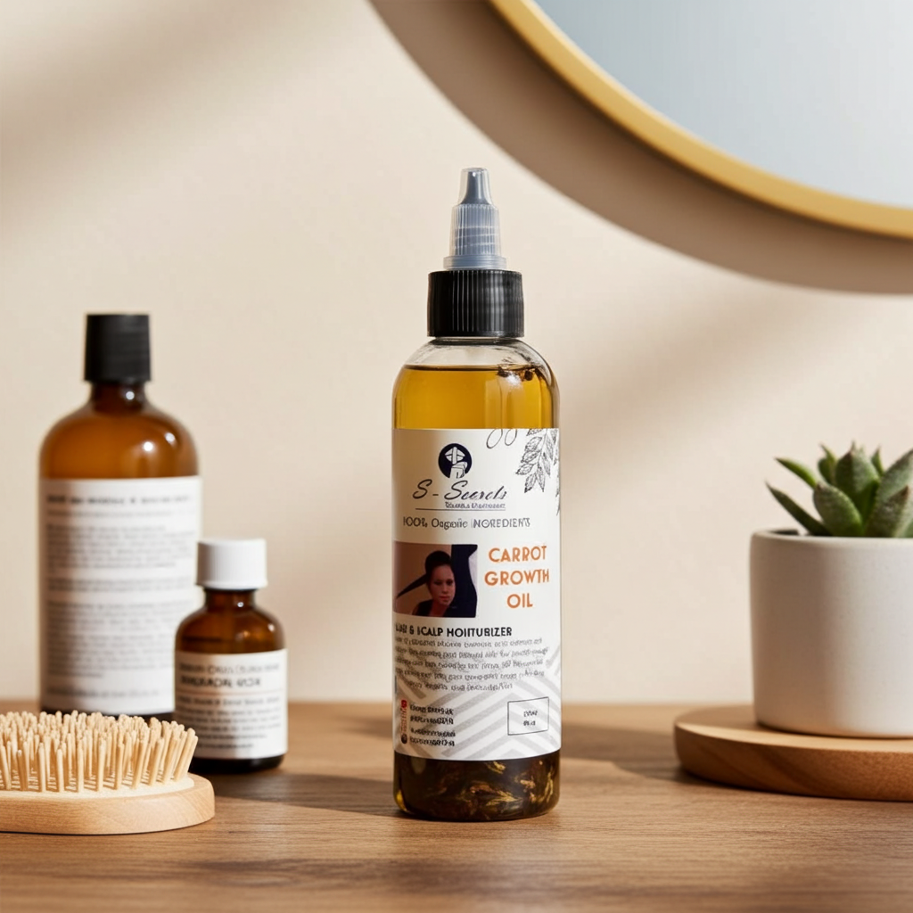Carrot Scalp Stimulator Hair Growth Oil 2oz, Herbs, Biotin, Essential oils For All Hair Types