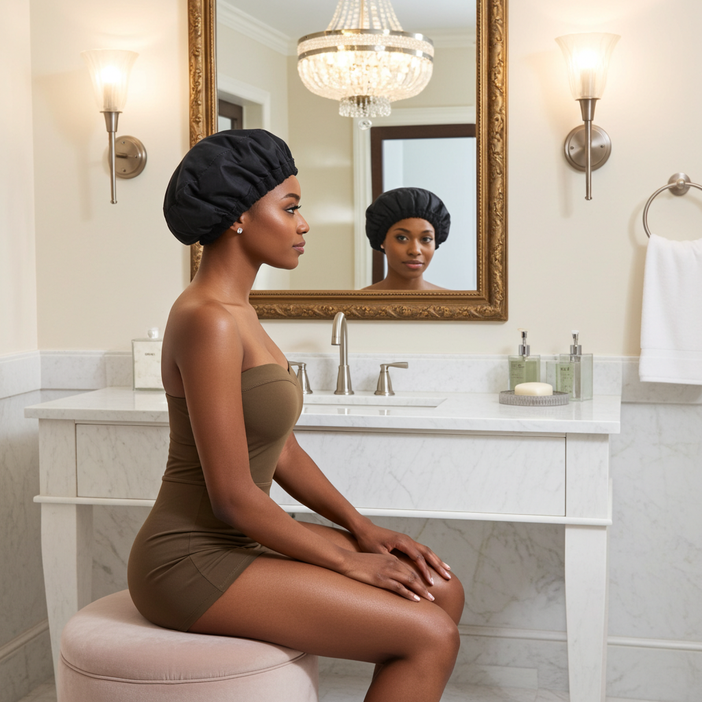 S-Secrets Flaxseed Deep Conditioning Heat/Steam Cap – Cordless, Microwave-Ready Spa Cap for Deep Moisture, Elasticity, and Healthy Hair Growth