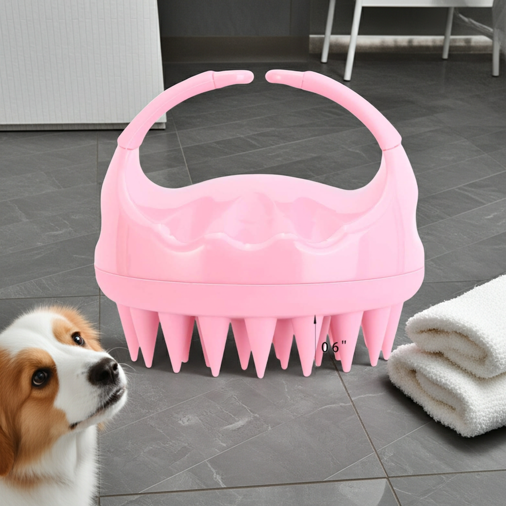 S-Secrets Scalp Massager Shampoo Brush with Soft Silicone Bristles for Hair Growth and Scalp Care, Shower Hair Brush Head Massager Scalp Scrubber Exfoliator for Dandruff, Men, Women Kids, Pink