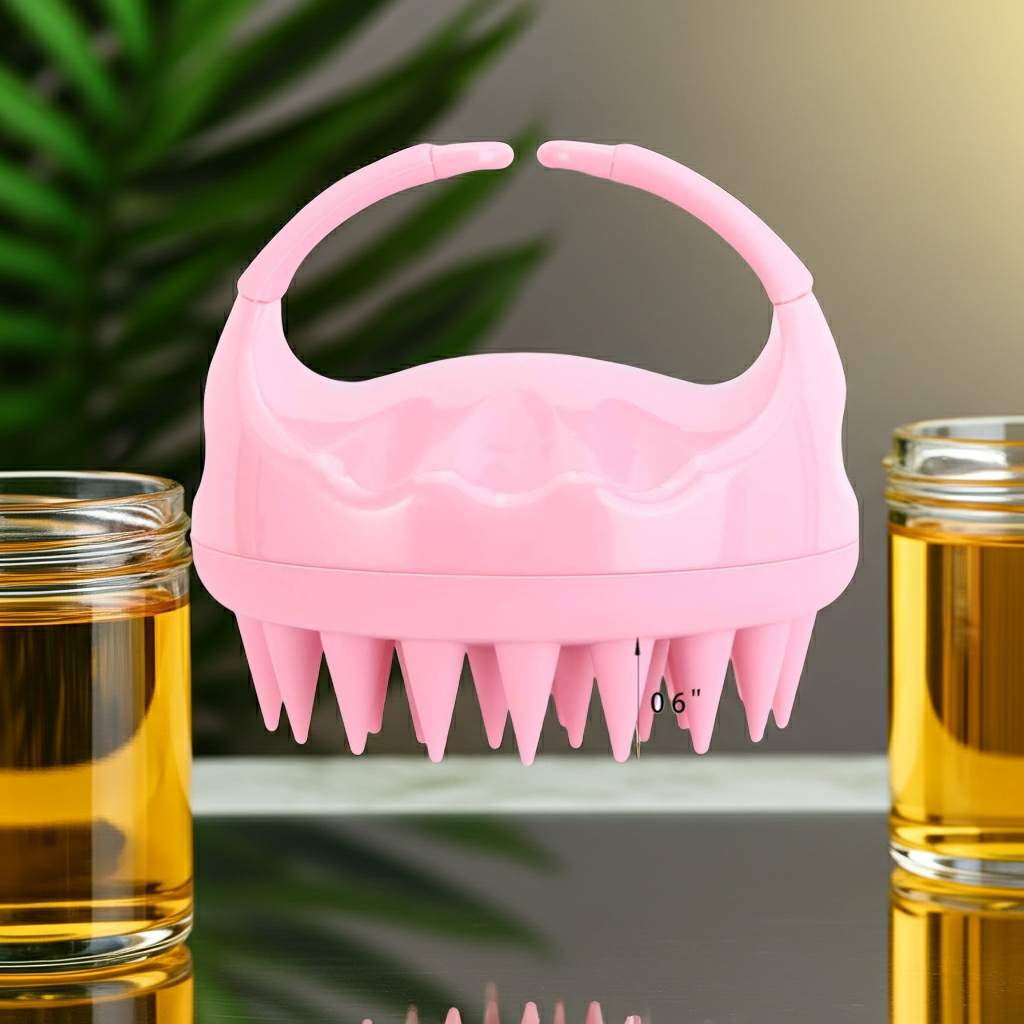 S-Secrets Scalp Massager Shampoo Brush with Soft Silicone Bristles for Hair Growth and Scalp Care, Shower Hair Brush Head Massager Scalp Scrubber Exfoliator for Dandruff, Men, Women Kids, Pink