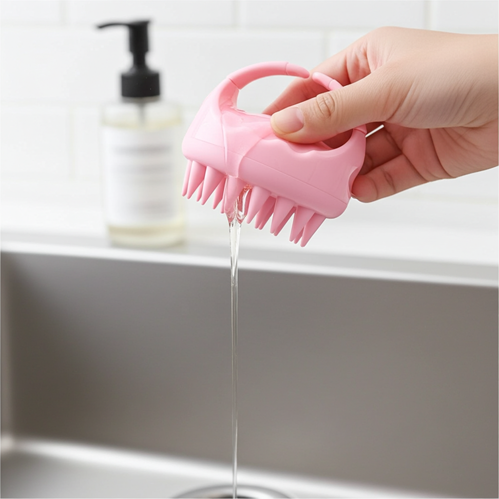 S-Secrets Scalp Massager Shampoo Brush with Soft Silicone Bristles for Hair Growth and Scalp Care, Shower Hair Brush Head Massager Scalp Scrubber Exfoliator for Dandruff, Men, Women Kids, Pink