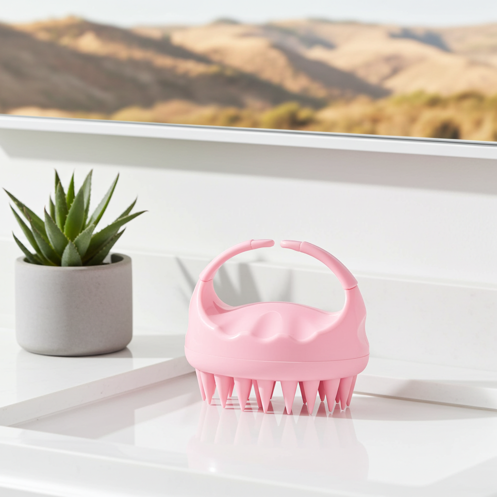 S-Secrets Scalp Massager Shampoo Brush with Soft Silicone Bristles for Hair Growth and Scalp Care, Shower Hair Brush Head Massager Scalp Scrubber Exfoliator for Dandruff, Men, Women Kids, Pink