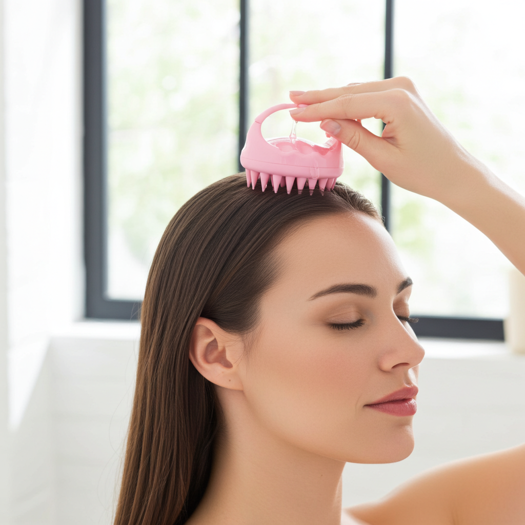 S-Secrets Scalp Massager Shampoo Brush with Soft Silicone Bristles for Hair Growth and Scalp Care, Shower Hair Brush Head Massager Scalp Scrubber Exfoliator for Dandruff, Men, Women Kids, Pink