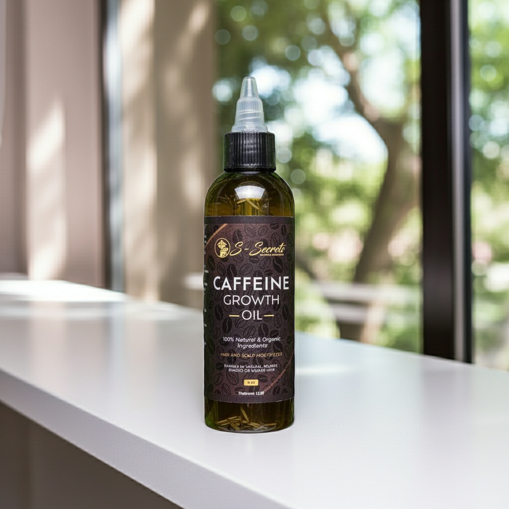 Caffeine Scalp Stimulator Hair Growth Oil 4oz, Herbs, Biotin, Essential oils For All Hair Types