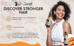 Carrot Scalp Stimulator Hair Growth Oil 2oz, Herbs, Biotin, Essential oils For All Hair Types